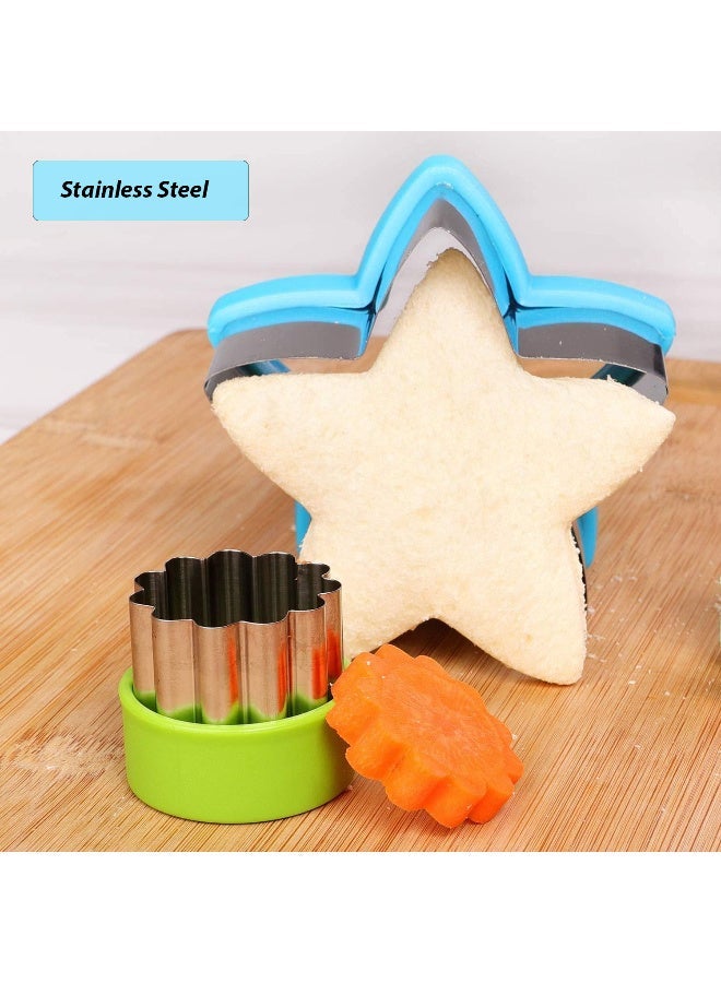Estrico 12-Piece Sandwich and Cookie Cutter Set, Stainless Steel Shapes for Kids Bento Box, Lunch Making Tools with Animal Designs, Food-Safe Kitchen Accessories - Image 2